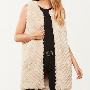BB Dakota by Steve Madden Faux Fur Vest - Cream/Oatmeal Color - Small - NEW